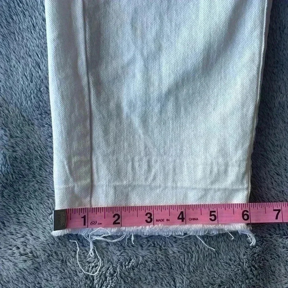 Luisa Cerano Soft Raw Hem Skinny Jeans White Size 8 - Picture 13 of 13